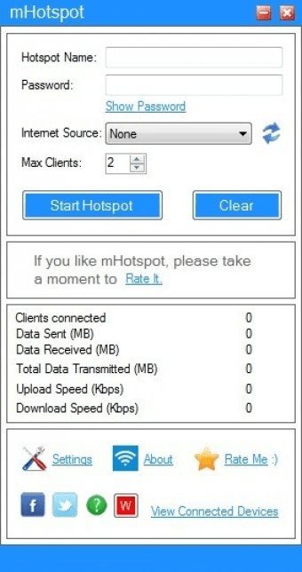 Mhotspot V Main Screen 