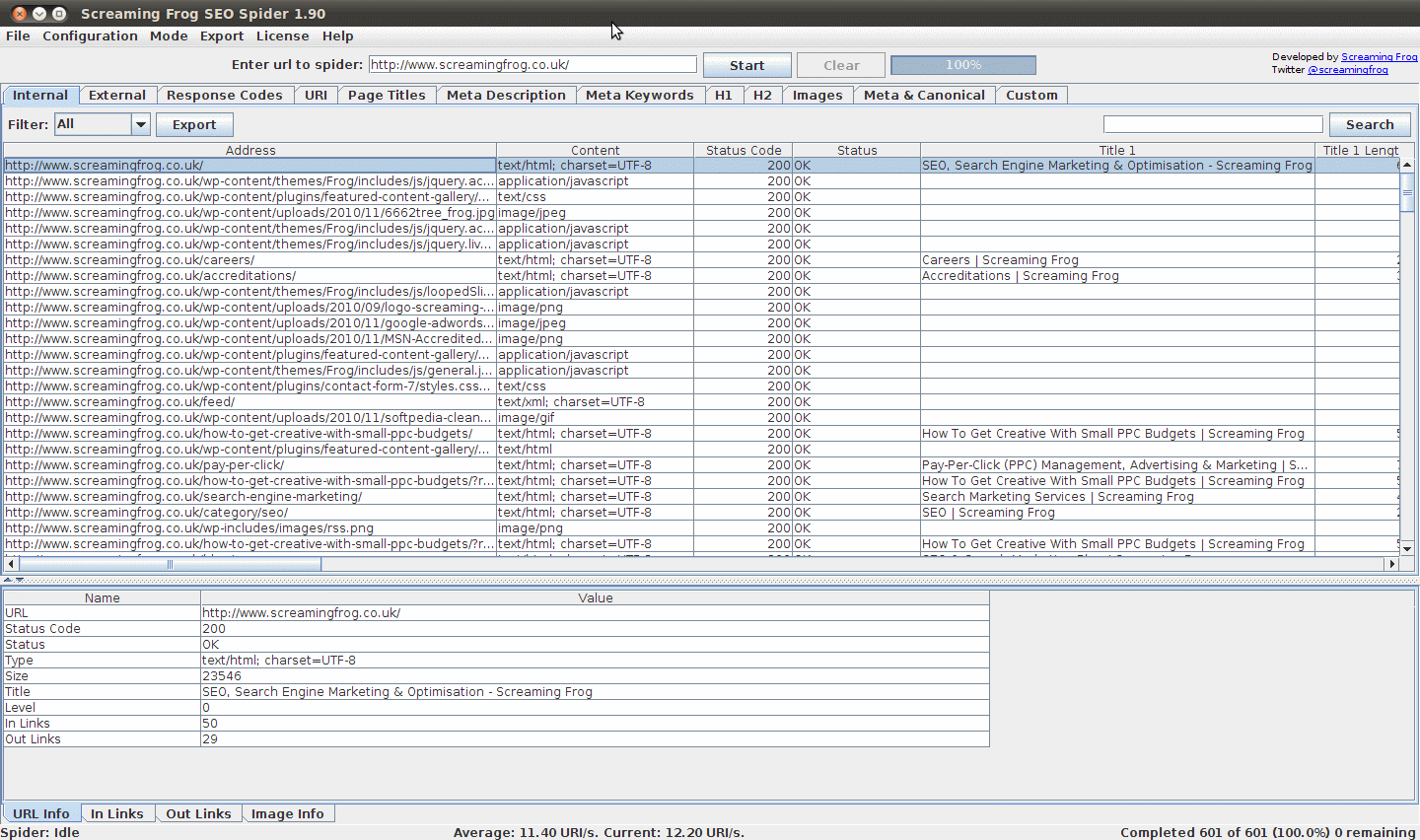 Screaming Frog Seo Spider Tool