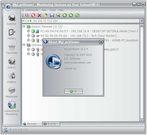 MyLanViewer  subnet monitor Option