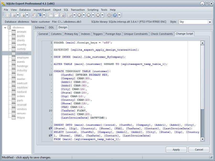 Sqlite Expert Change Script Large