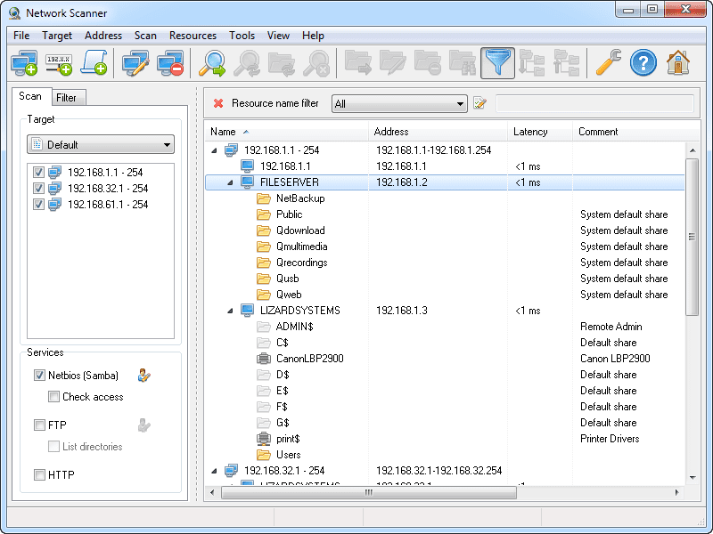 LizardSystems Network Scanner With keys for Winodws