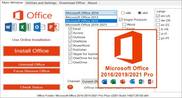 Download Microsoft Office Pro Plus 2016,2019,2021 All-In-One 