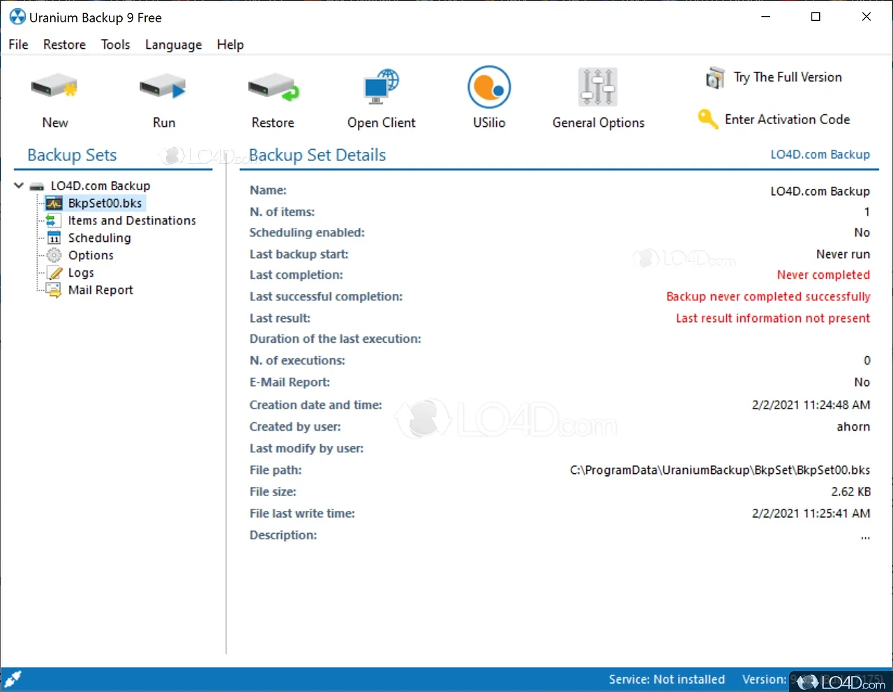 Uranium Backup With Keys 