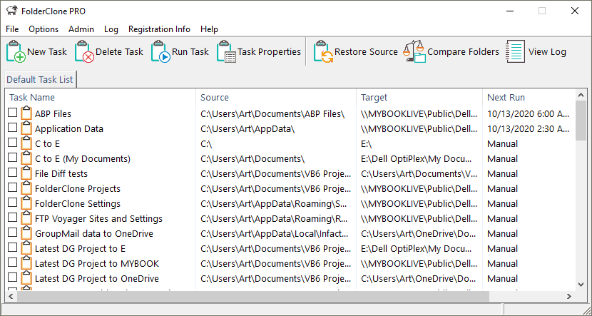 Software Window Displaying Various File Types In Folderclone.