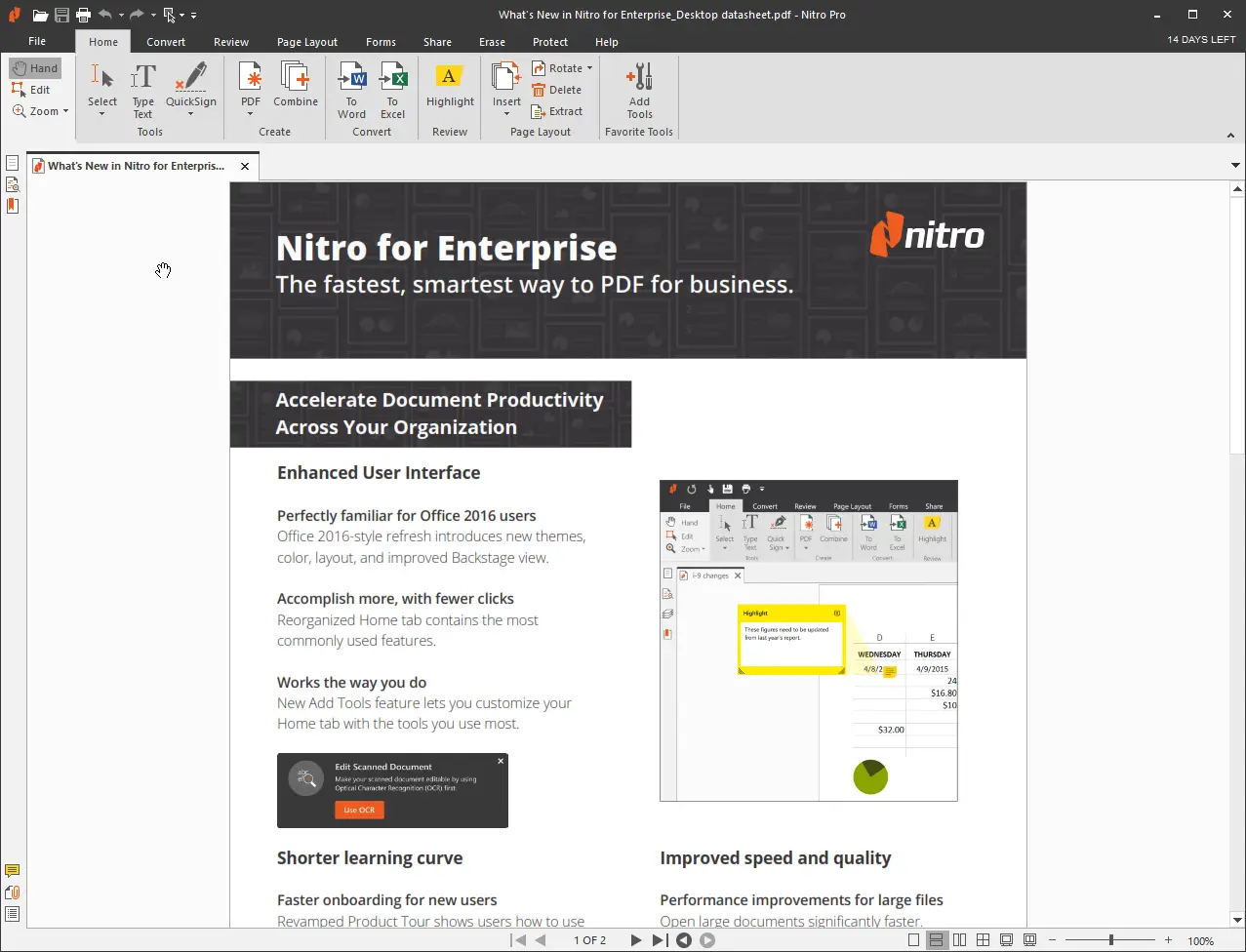 Viewing A Page In Word Document Using Nitro Pdf Pro.