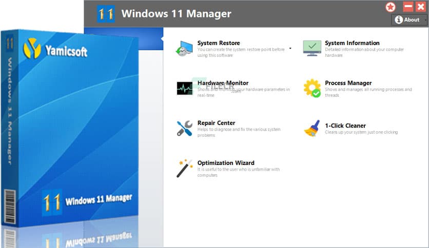 Yamicsoft Windows 11 Manager - A comprehensive software for managing and optimizing Windows 11 operating system.