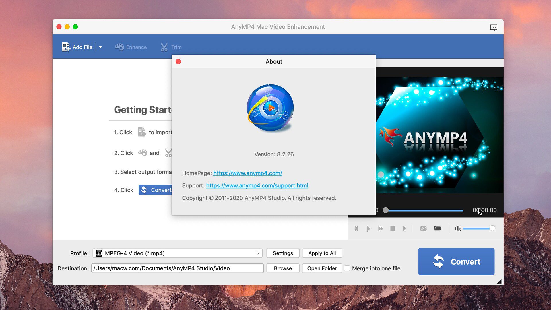 Anymp4 Video Enhancement For Mac