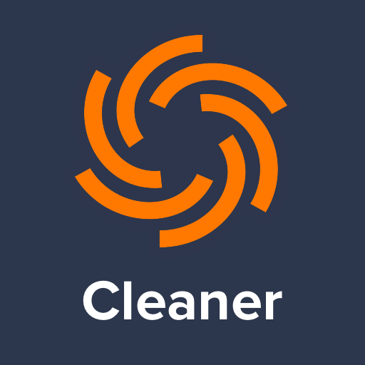 Version 1: Logo for Avast Cleanup Phone Cleaner app featuring a sleek design with a broom and phone icon.