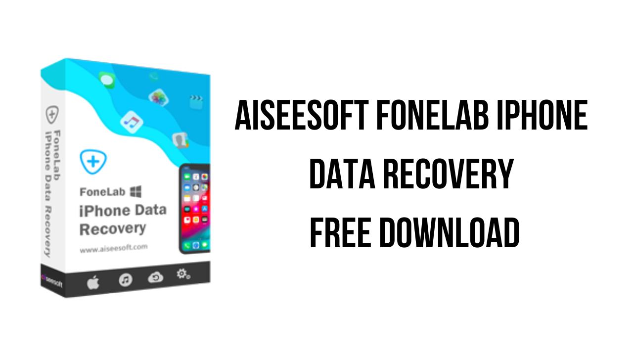 AESoft FoneLab logo with text 'iPhone Data Recovery' on a white background.