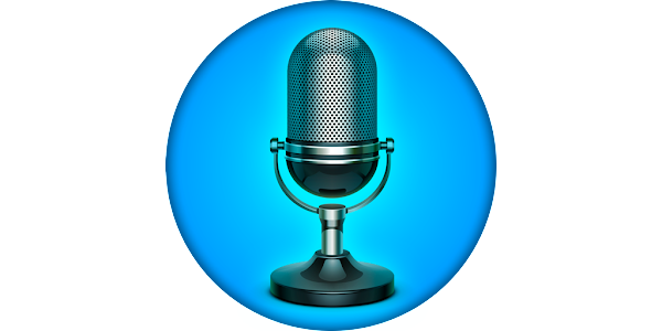 1. Microphone on blue background, AI Voice Translator Translate.