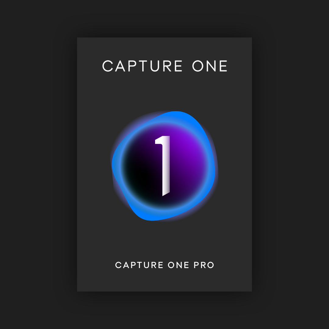 A dark gray promotional graphic for Capture One Pro v16.4.4.2244 featuring an abstract, glowing blue and purple gradient shape with a number "1" in the center. The text "Capture One" is at the top, and "Capture One Pro" is at the bottom, courtesy of KhanPC.